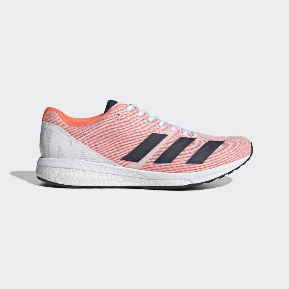Adidasi Alergare Adidas Adizero Boston 8 Barbati Romania - Albi/Bleumarin/Portocalii F34054